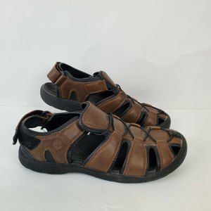 Khombu Men's Travis Adjustable Hiking Summer Fisherman Sandals Brown Size 12M